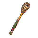 Island Bamboo 12" Rainbow Pakka Wood  Slotted Spoon