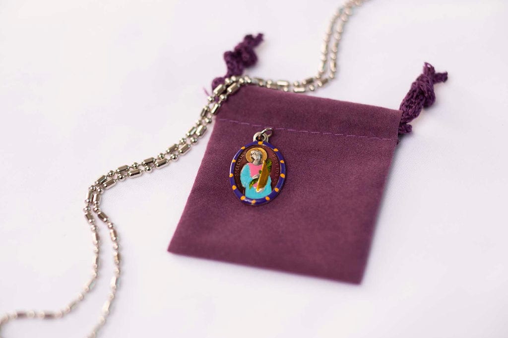 SAINTS FOR SINNERS Saints for Sinners St Cecilia Hand Painted Medal - Little Miss Muffin Children & Home