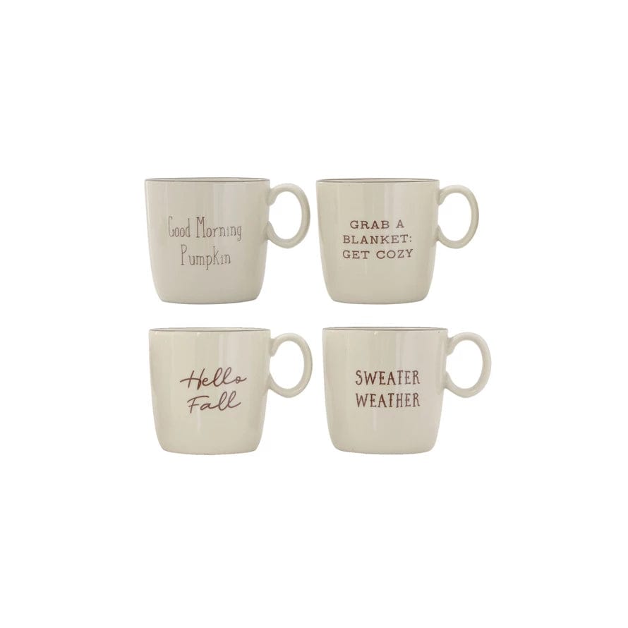 CCO - Creative Co-op Creative Co-op Stoneware Mug with Fall Phrase - Little Miss Muffin Children & Home