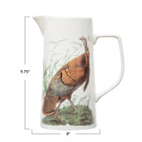 CCO - Creative Co-op Creative Co-op Stoneware Pitcher With Turkey Image - Little Miss Muffin Children & Home