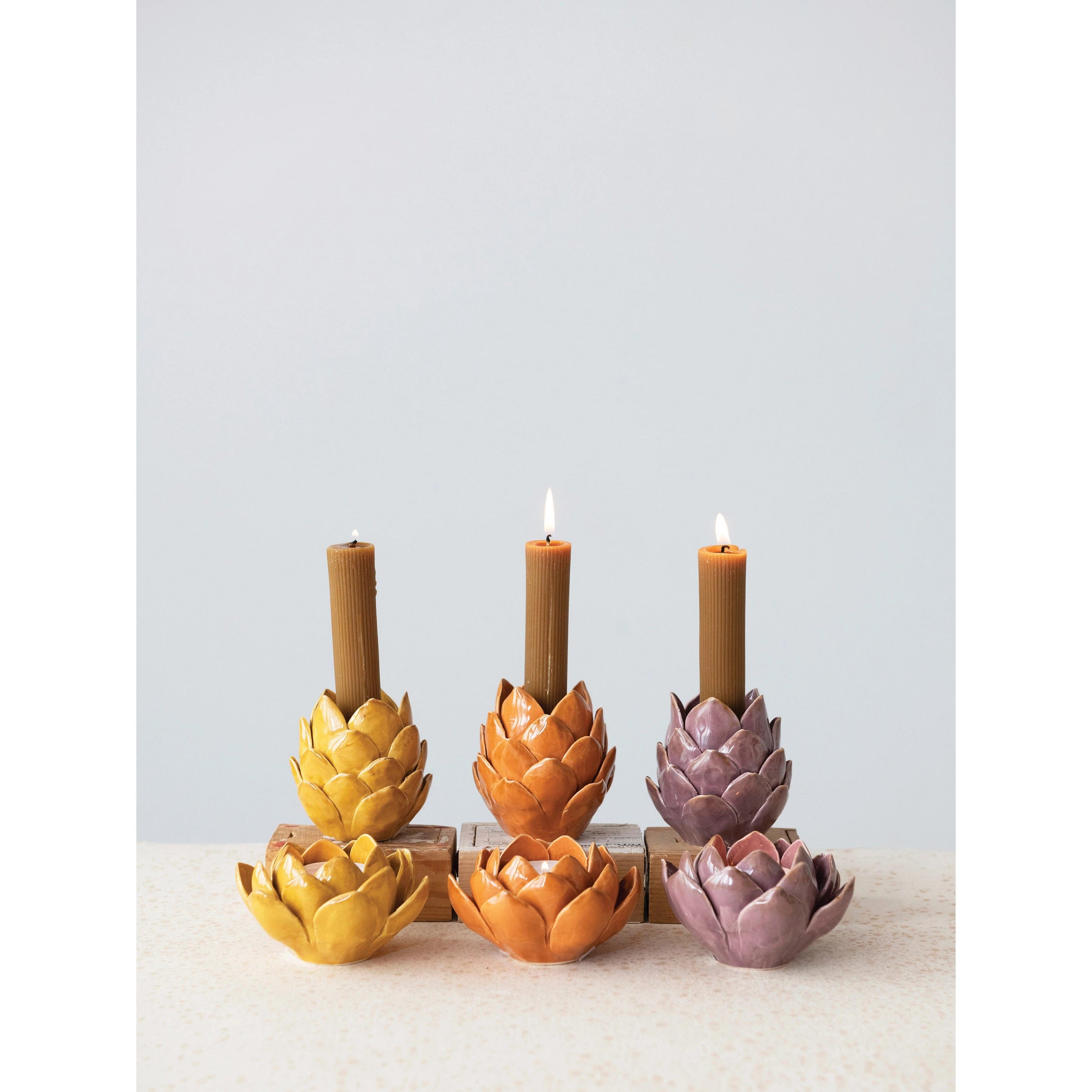 CCO - Creative Co-op Creative Co-op Stoneware Artichoke Tealight - Little Miss Muffin Children & Home