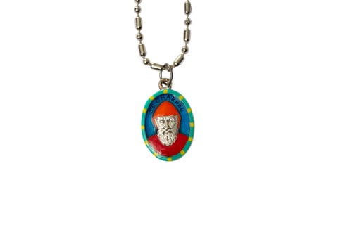 Saints For Sinners Saints For Sinners Saint Charbel Hand Painted Medal - Little Miss Muffin Children & Home