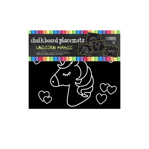 Annabelle Noel Designs Annabelle Noel Designs Unicorn Travel Size Chalkboard Placemats Set of 4 - Little Miss Muffin Children & Home