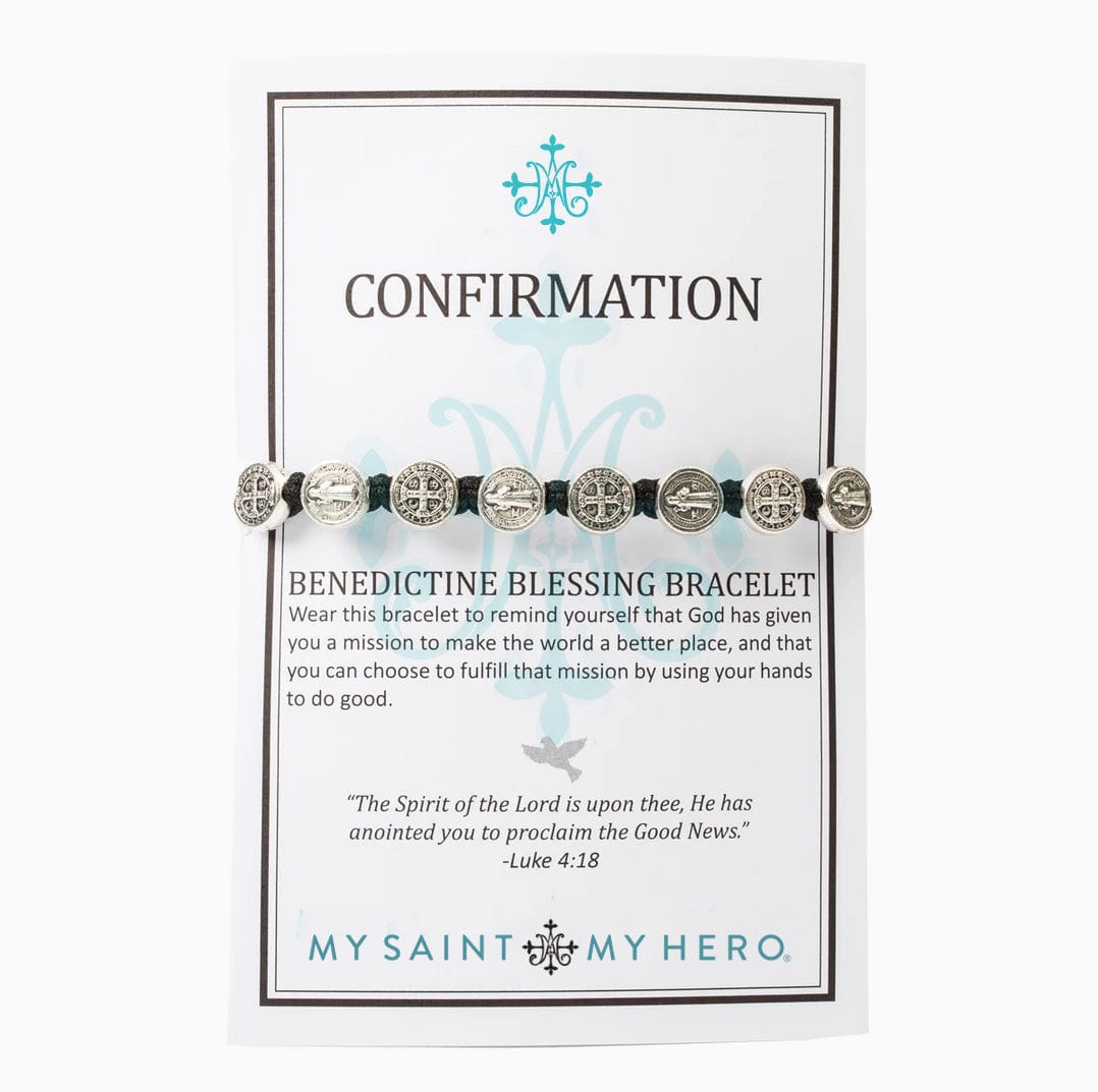 My Saint My Hero My Saint My Hero Confirmation Blessing Bracelet Black/Silver - Little Miss Muffin Children & Home