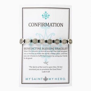 My Saint My Hero My Saint My Hero Confirmation Blessing Bracelet Black/Silver - Little Miss Muffin Children & Home