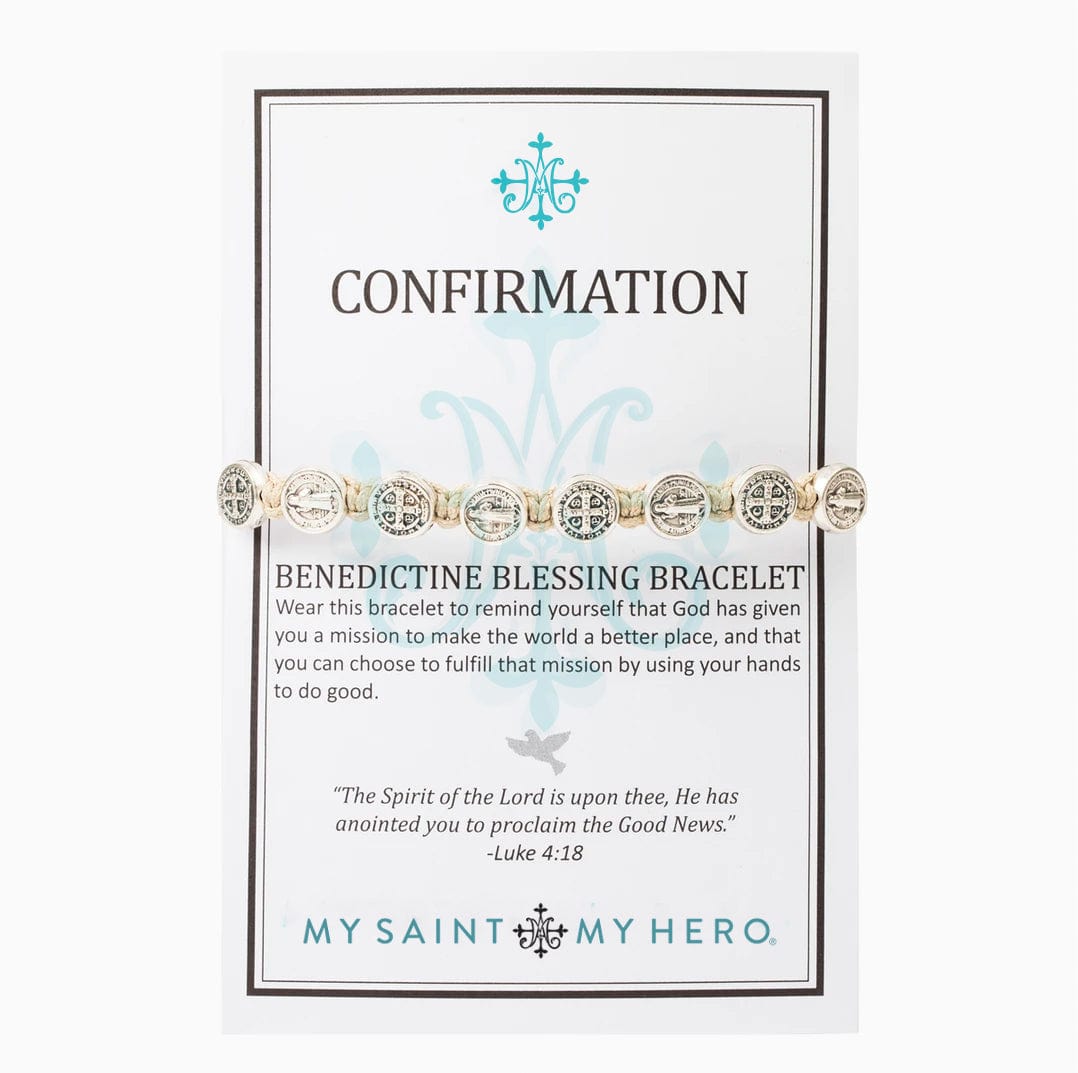 My Saint My Hero My Saint My Hero Confirmation Blessing Bracelet Tan/Silver - Little Miss Muffin Children & Home