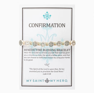 My Saint My Hero My Saint My Hero Confirmation Blessing Bracelet Tan/Silver - Little Miss Muffin Children & Home