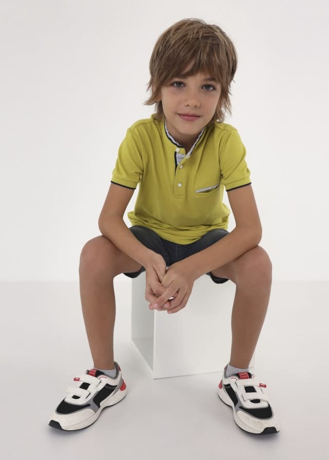 Mayoral Usa Inc Mayoral Short Sleeve Polo with Mao Collar - Little Miss Muffin Children & Home