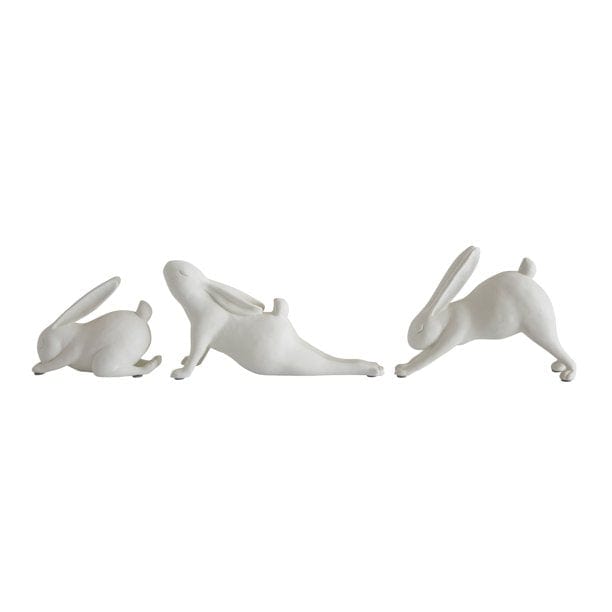 Creative Co-Op Creative Co-Op White Resin Downward Dog Yoga Rabbit Figurine - Little Miss Muffin Children & Home