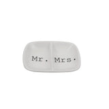 Creative Co-Op Creative Co-Op Mr./Mrs. Ceramic 2-Section Dish - Little Miss Muffin Children & Home