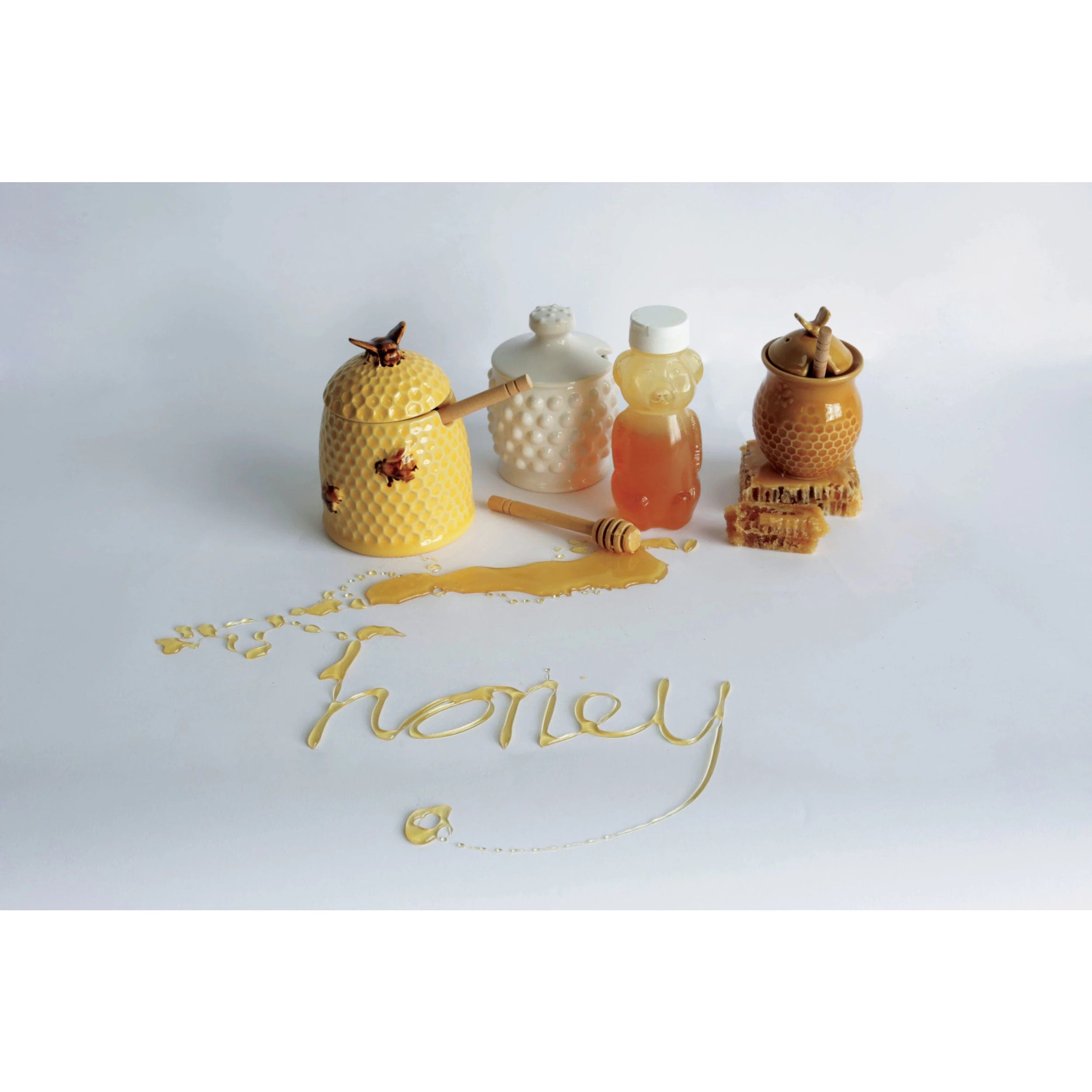 Creative Co-op Creative Co-op Honey Jar w/Wood Dipper Set/2 - Little Miss Muffin Children & Home