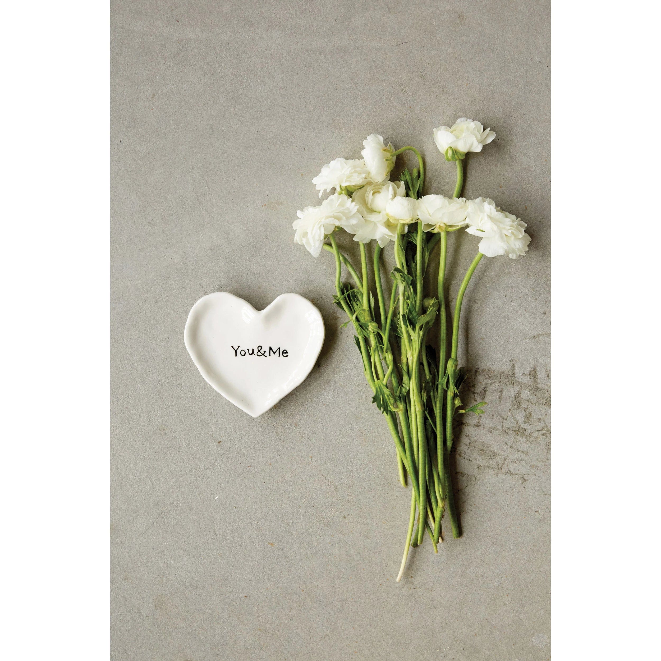 Creative Co-op Creative Co-op Ceramic Heart Dish "You & Me" - Little Miss Muffin Children & Home