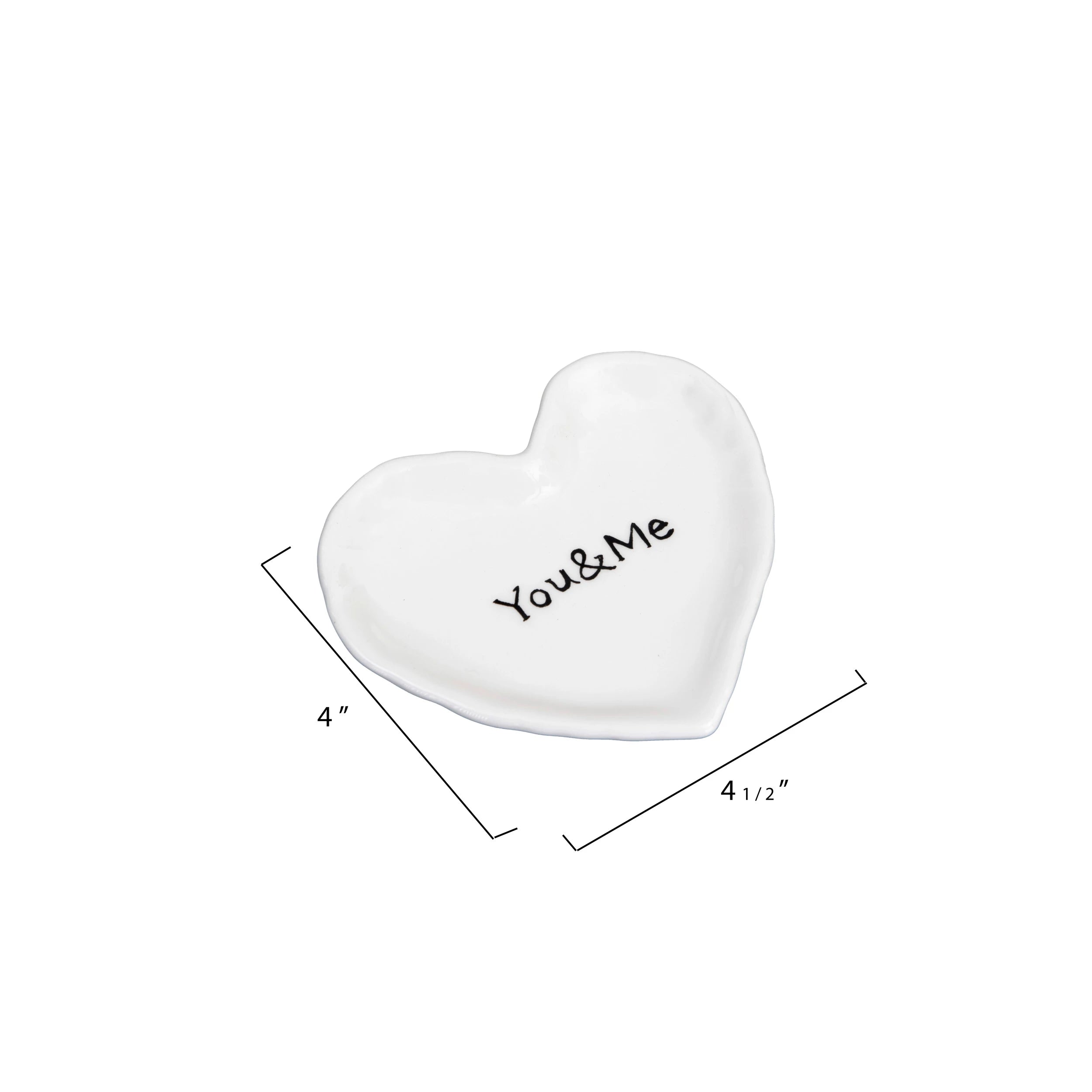 Creative Co-op Creative Co-op Ceramic Heart Dish "You & Me" - Little Miss Muffin Children & Home
