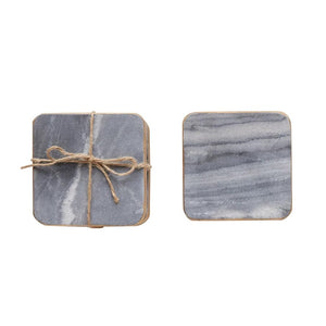 CREATIVE CO-OP Creative Co-op Square Marble Coasters - Little Miss Muffin Children & Home