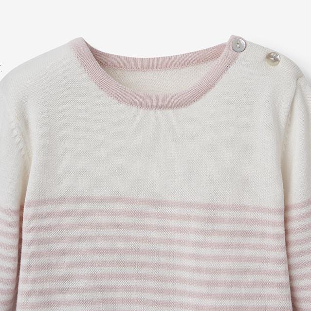 Elegant Baby Elegant Baby Blush Mini Stripe Cotton Knit Baby Jumpsuit - Little Miss Muffin Children & Home