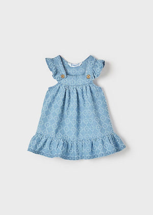 Mayoral Mayoral Denim Eyelet Dress - Little Miss Muffin Children & Home