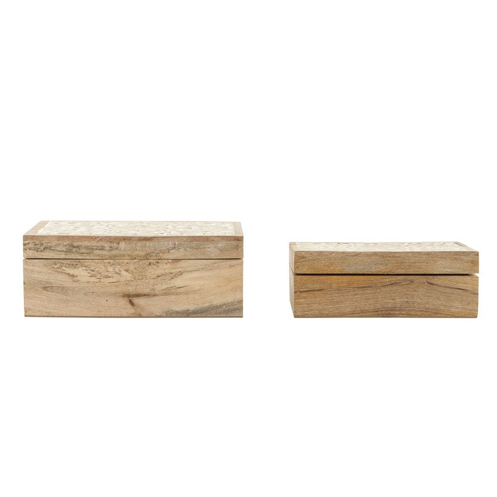 Creative Co-Op Creative Co-op Hand Carved Mango Wood Boxes - Little Miss Muffin Children & Home