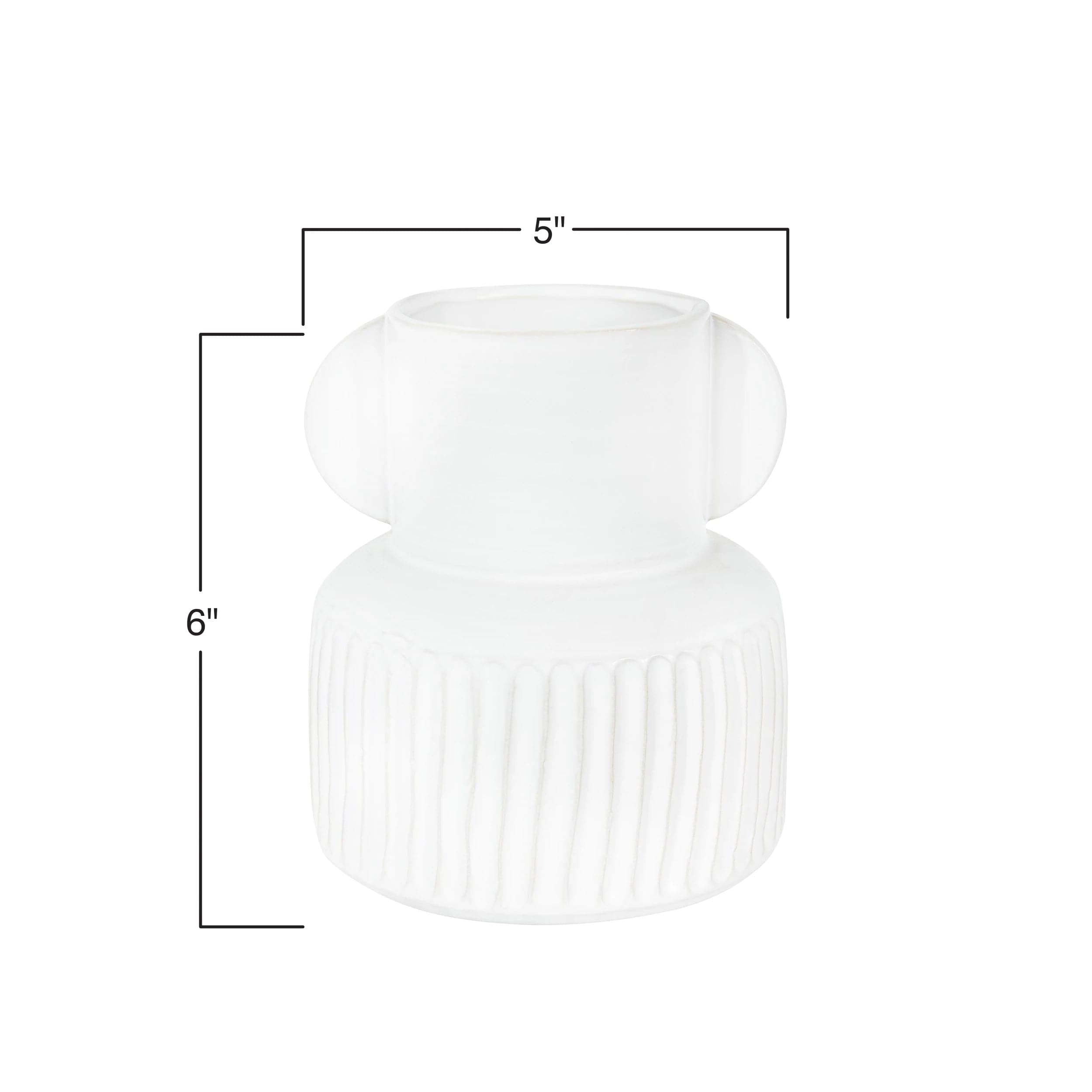 Creative Co-Op Creative Co-Op Stoneware Pleated Vase - Little Miss Muffin Children & Home