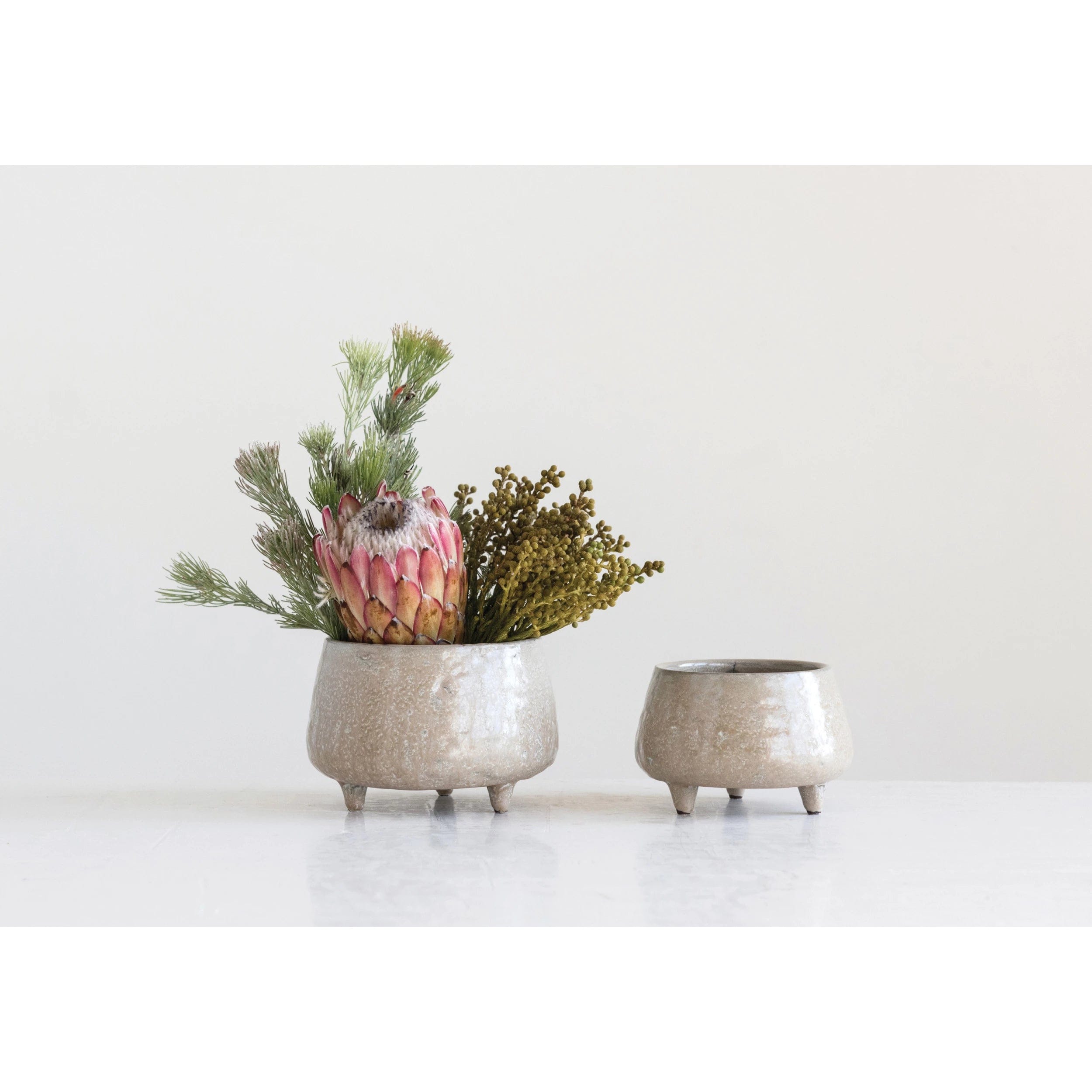 Creative Co-op Creative Co-op Stoneware Footed Planter - Little Miss Muffin Children & Home