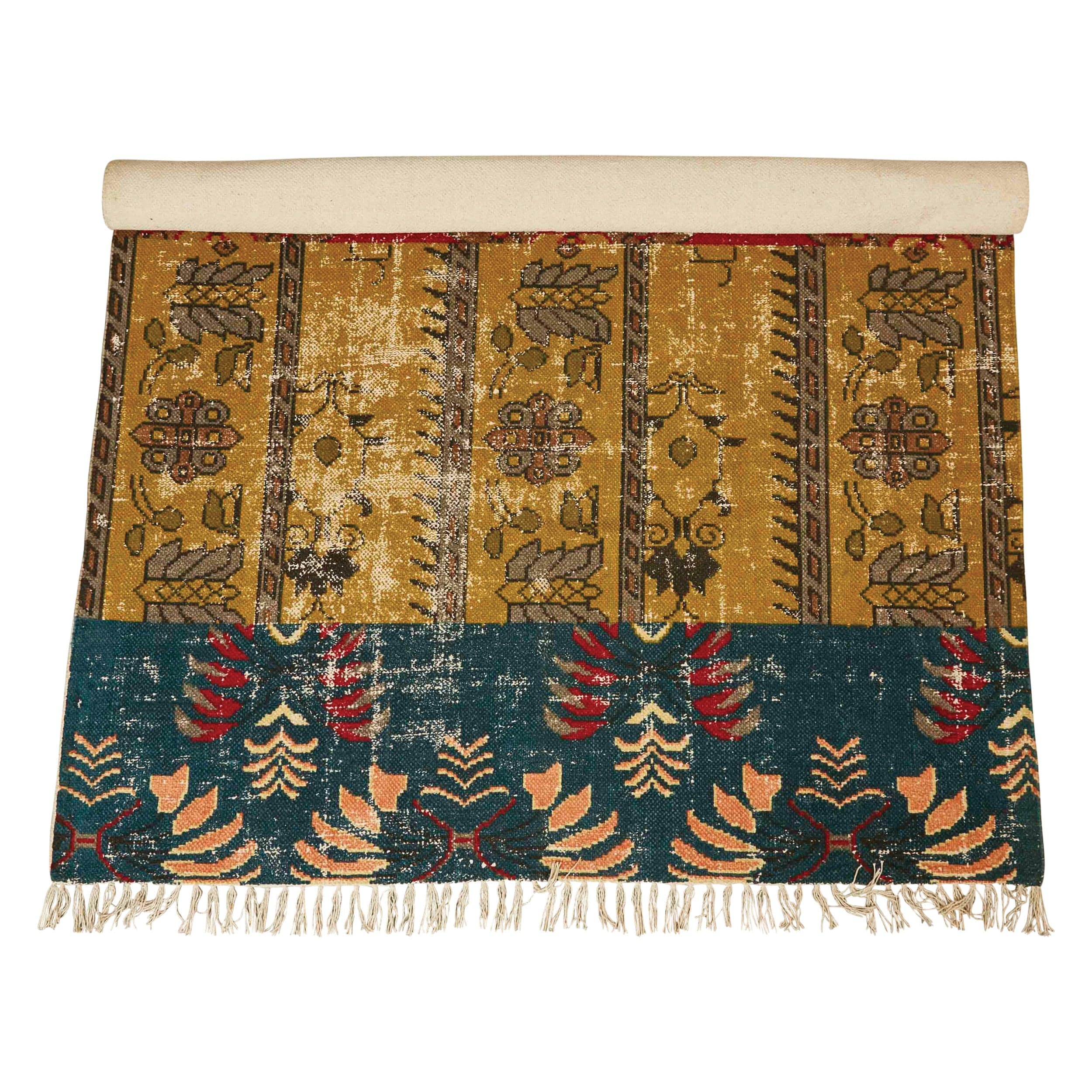 Creative Co-op Creative Co-op Woven Cotton Distressed Printed Rug - Little Miss Muffin Children & Home