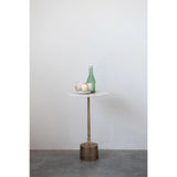 Creative Co-op Aluminum & Marble Martini Table - Little Miss Muffin Children & Home