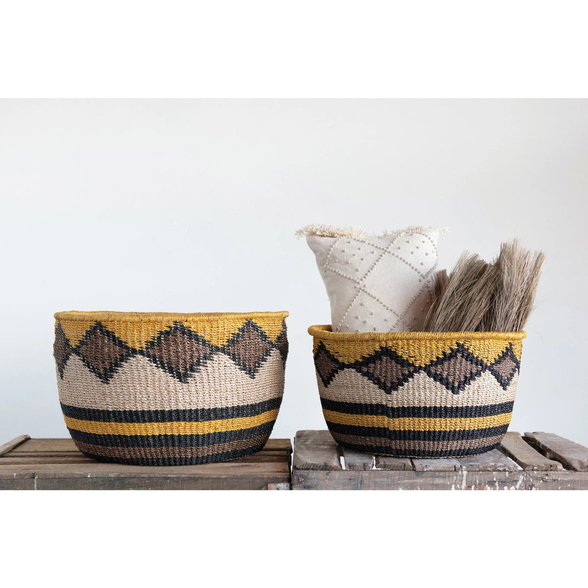 Creative Co-op Creative Co-op Lumbar Pillow with French Knots & Fringe - Little Miss Muffin Children & Home