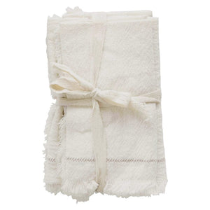 CREATIVE CO-OP Creative Co-op Square Woven Cotton Napkins With fringe - Little Miss Muffin Children & Home