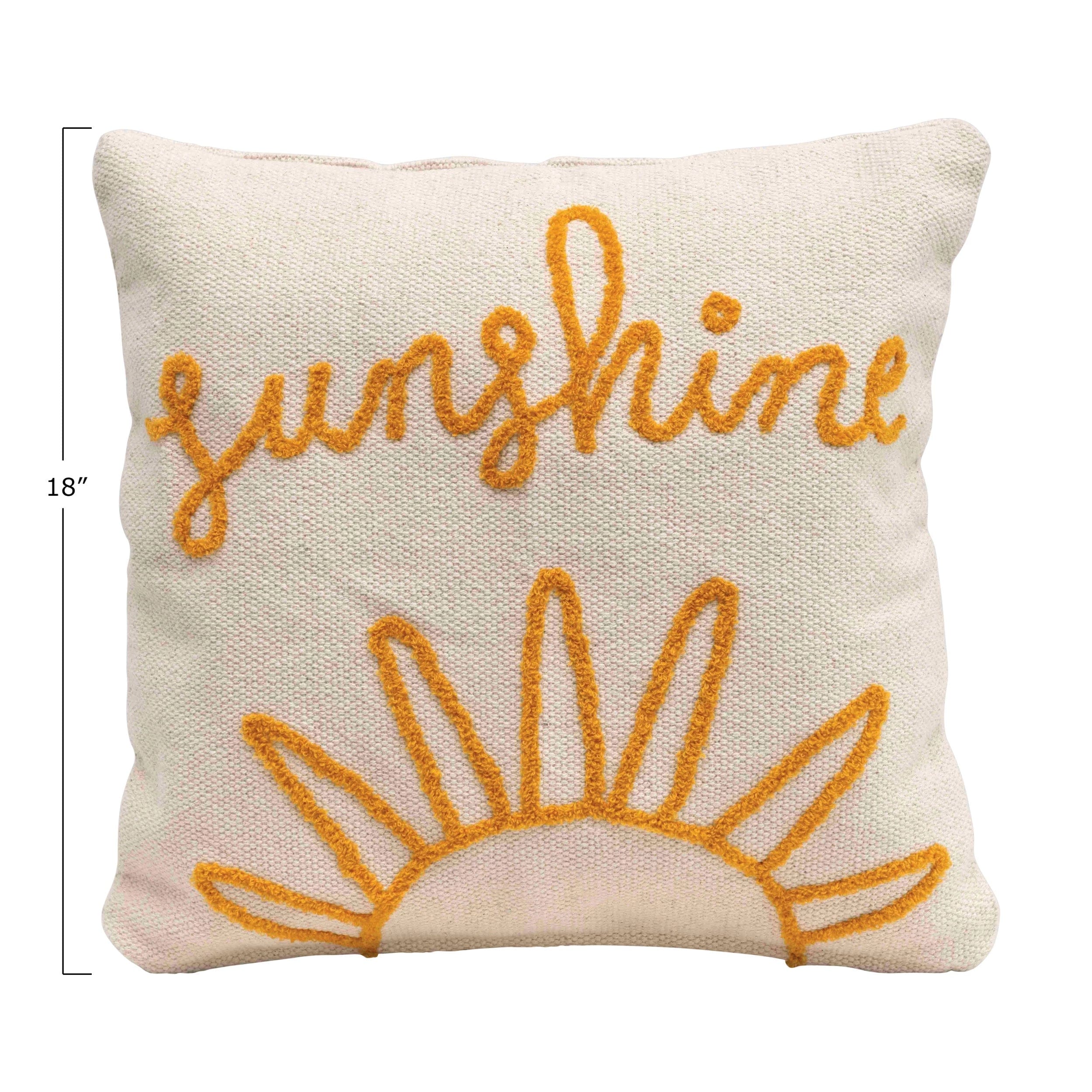 Creative Co-op Creative Co-op Cotton Woven Pillow, Sunshine - Little Miss Muffin Children & Home