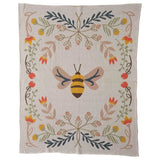 Creative Co-Op Creative Co-Op Cotton Knit Baby Blanket with Bee - Little Miss Muffin Children & Home