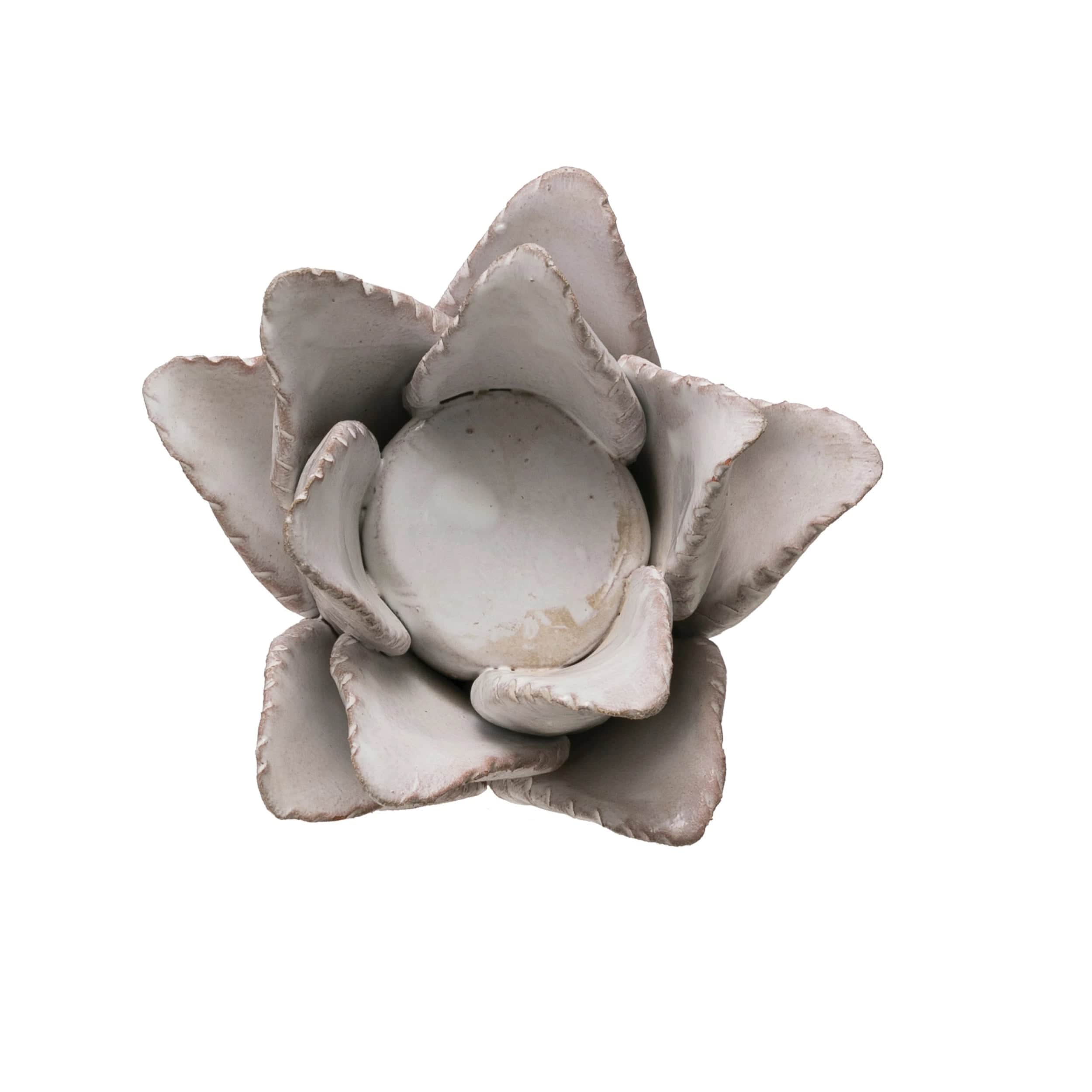 Creative Co-op Creative Co-op Terra-cotta Flower Tealight Holder - Little Miss Muffin Children & Home