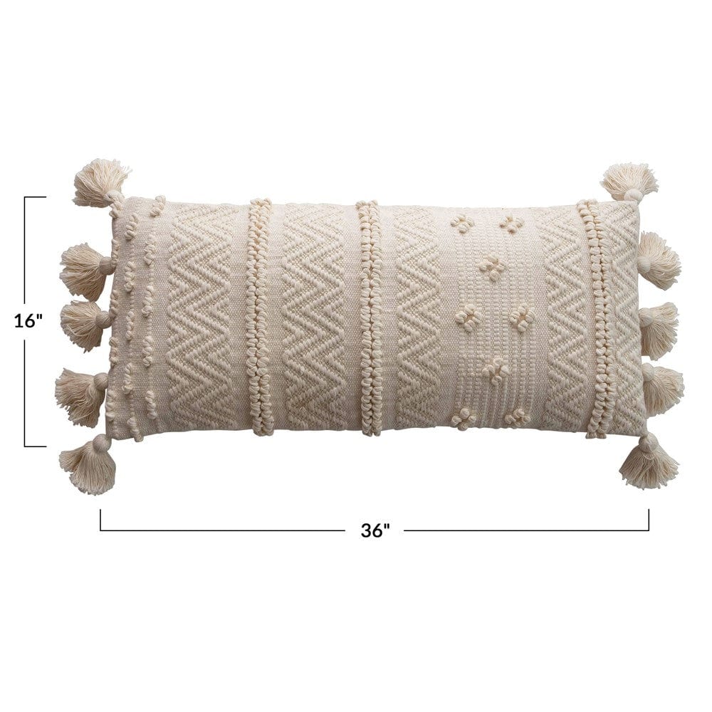 Creative Co-Op Creative Co-op Woven Cotton Lumbar Pillow - Little Miss Muffin Children & Home