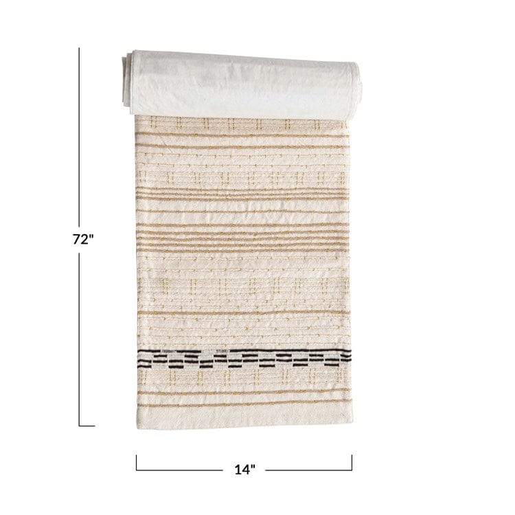 Creative Co-Op Creative Co-op Cotton Metallic Table Runner - Little Miss Muffin Children & Home