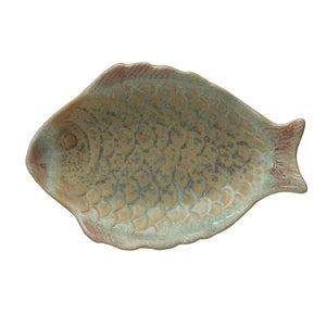 CREATIVE CO-OP Creative Co-op Stoneware Fish Plate - Little Miss Muffin Children & Home