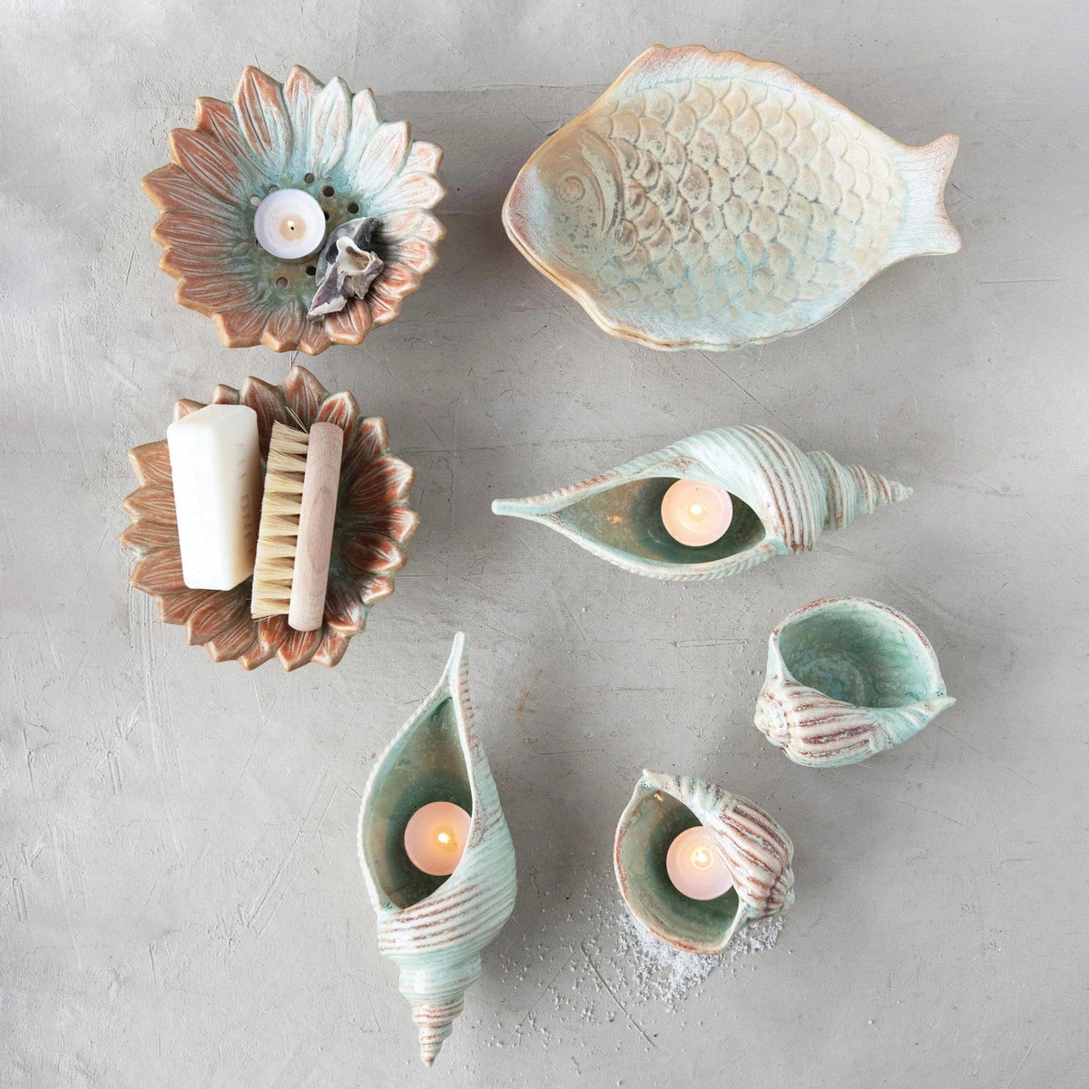 CREATIVE CO-OP Creative Co-op Stoneware Fish Plate - Little Miss Muffin Children & Home