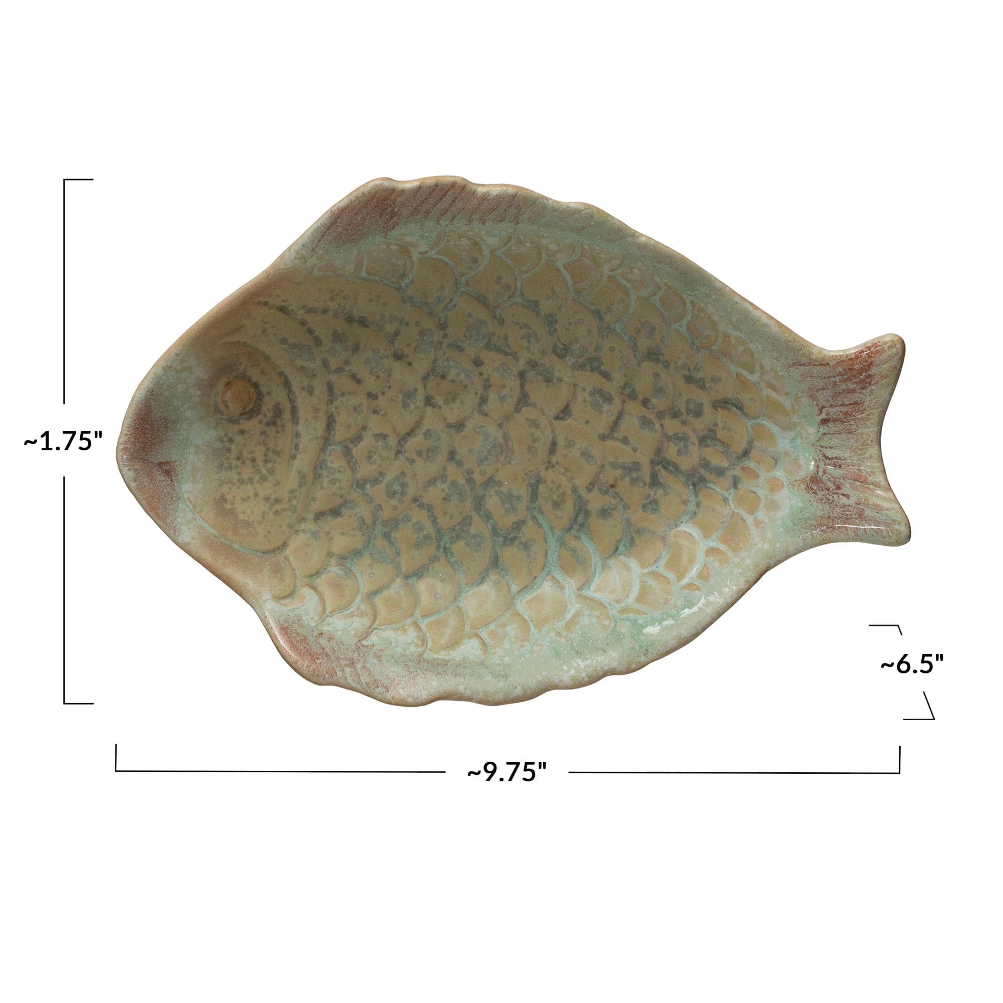CREATIVE CO-OP Creative Co-op Stoneware Fish Plate - Little Miss Muffin Children & Home