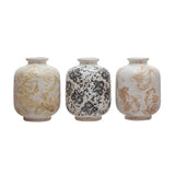 Creative Co-op Creative Co-op Terra-cotta Vase with Transferware Pattern - Little Miss Muffin Children & Home