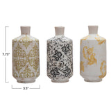 Creative Co-op Creative Co-op Terra-cotta Vase with Transferware Pattern - Little Miss Muffin Children & Home