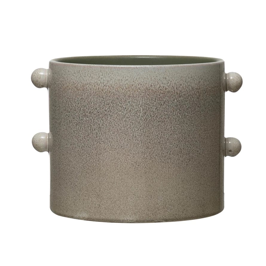 Creative Co-op Creative Co-op Stoneware Planter, Cream Reactive Glaze - Little Miss Muffin Children & Home