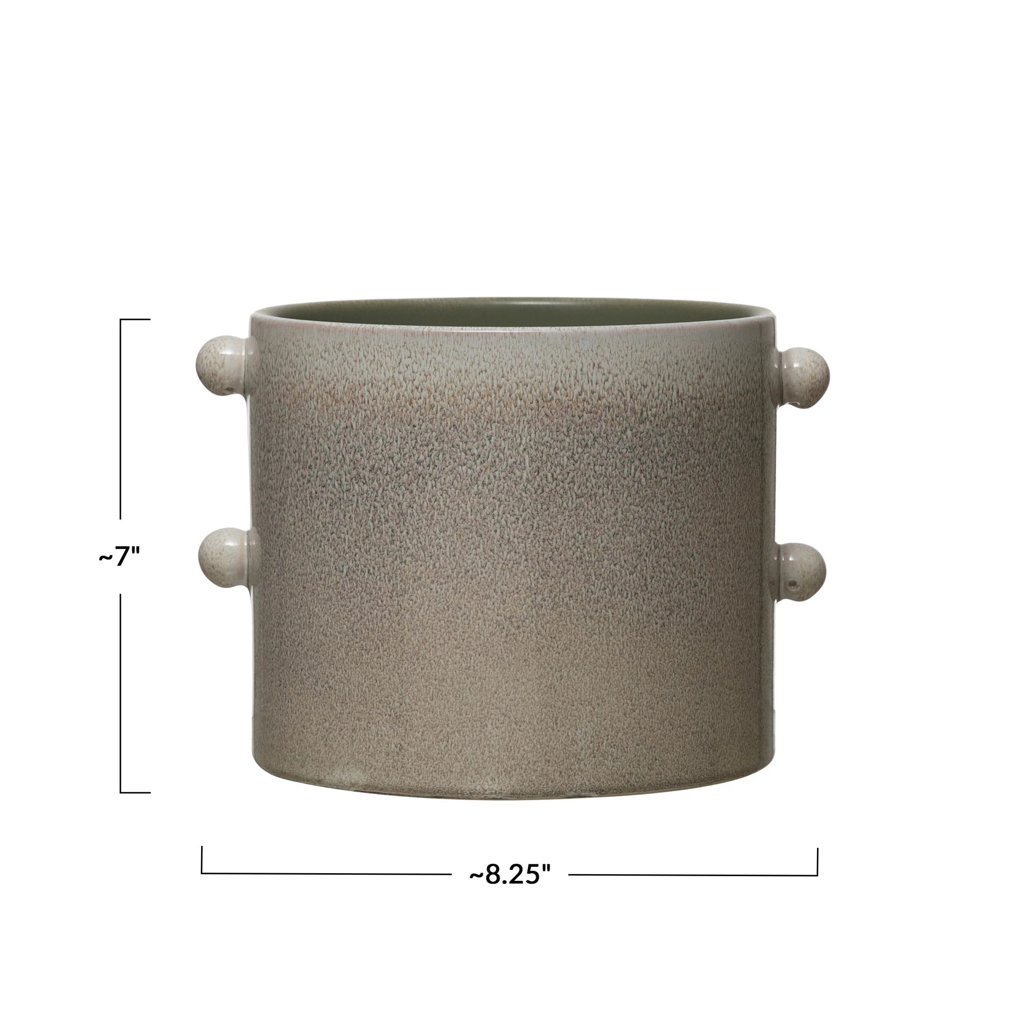 Creative Co-op Creative Co-op Stoneware Planter, Cream Reactive Glaze - Little Miss Muffin Children & Home