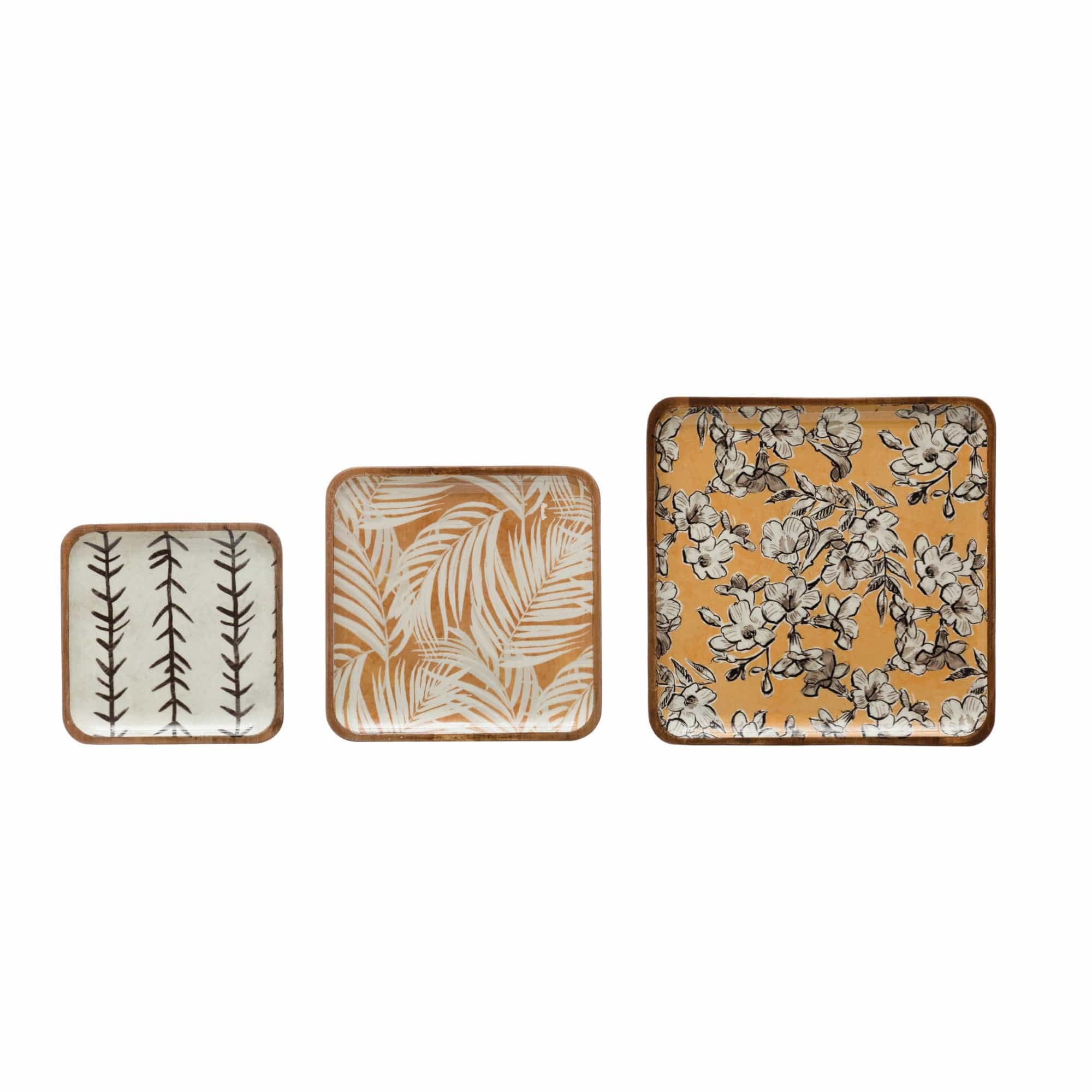 Creative Co-op Creative Co-op Patterned Large Acacia Wood Tray - Little Miss Muffin Children & Home
