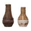 CREATIVE CO-OP Creative Co-op Woven Rattan & Clay Vase - Little Miss Muffin Children & Home