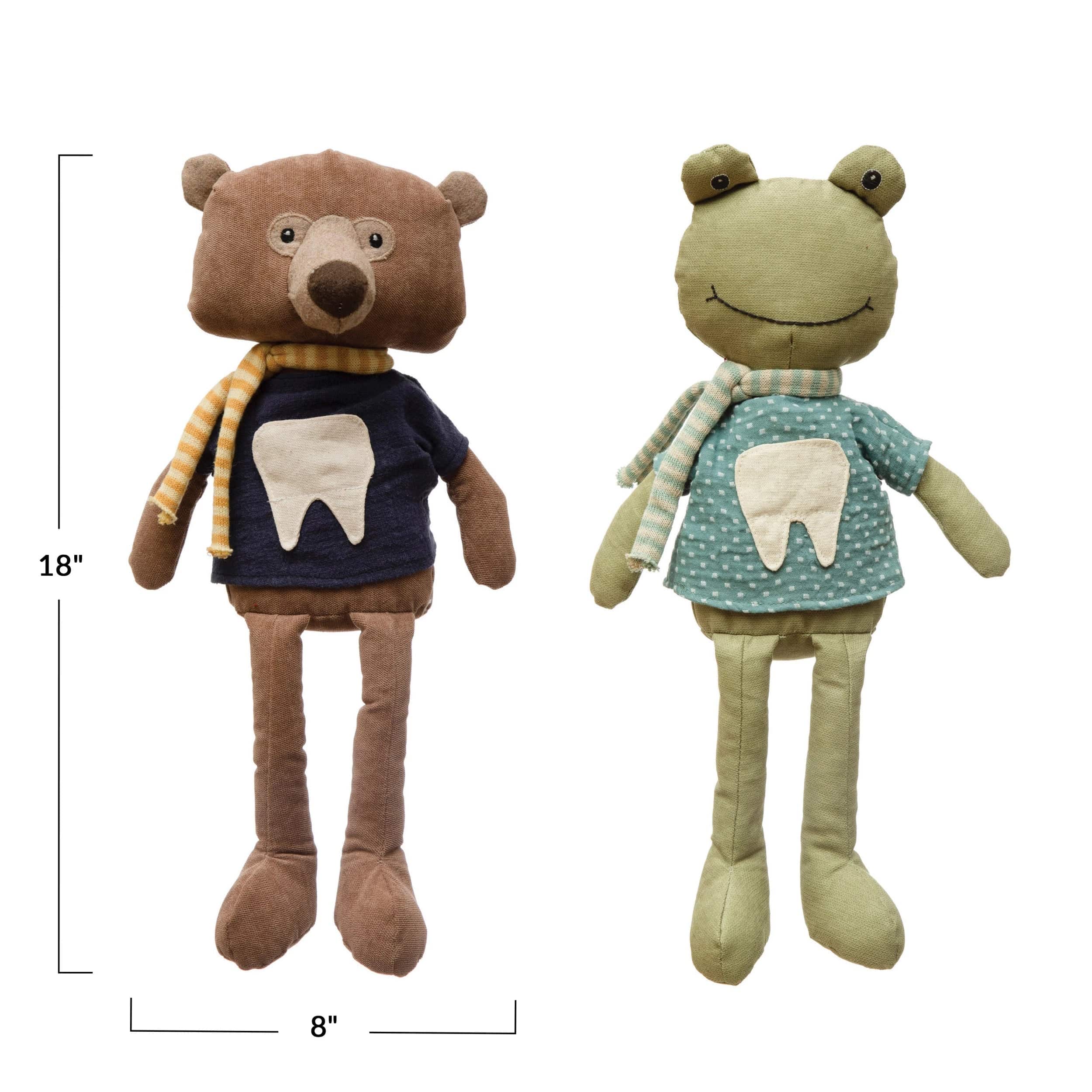 Creative Co-op Creative Co-op Fabric Animal Tooth Fairy Pillow - Little Miss Muffin Children & Home