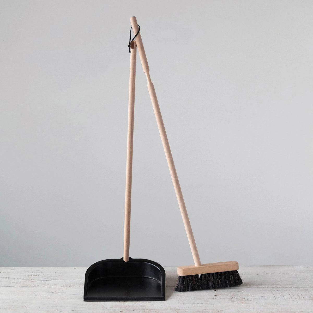 Creative Co-op Creative Co-op Beech Wood Broom & Metal Dustpan Set - Little Miss Muffin Children & Home