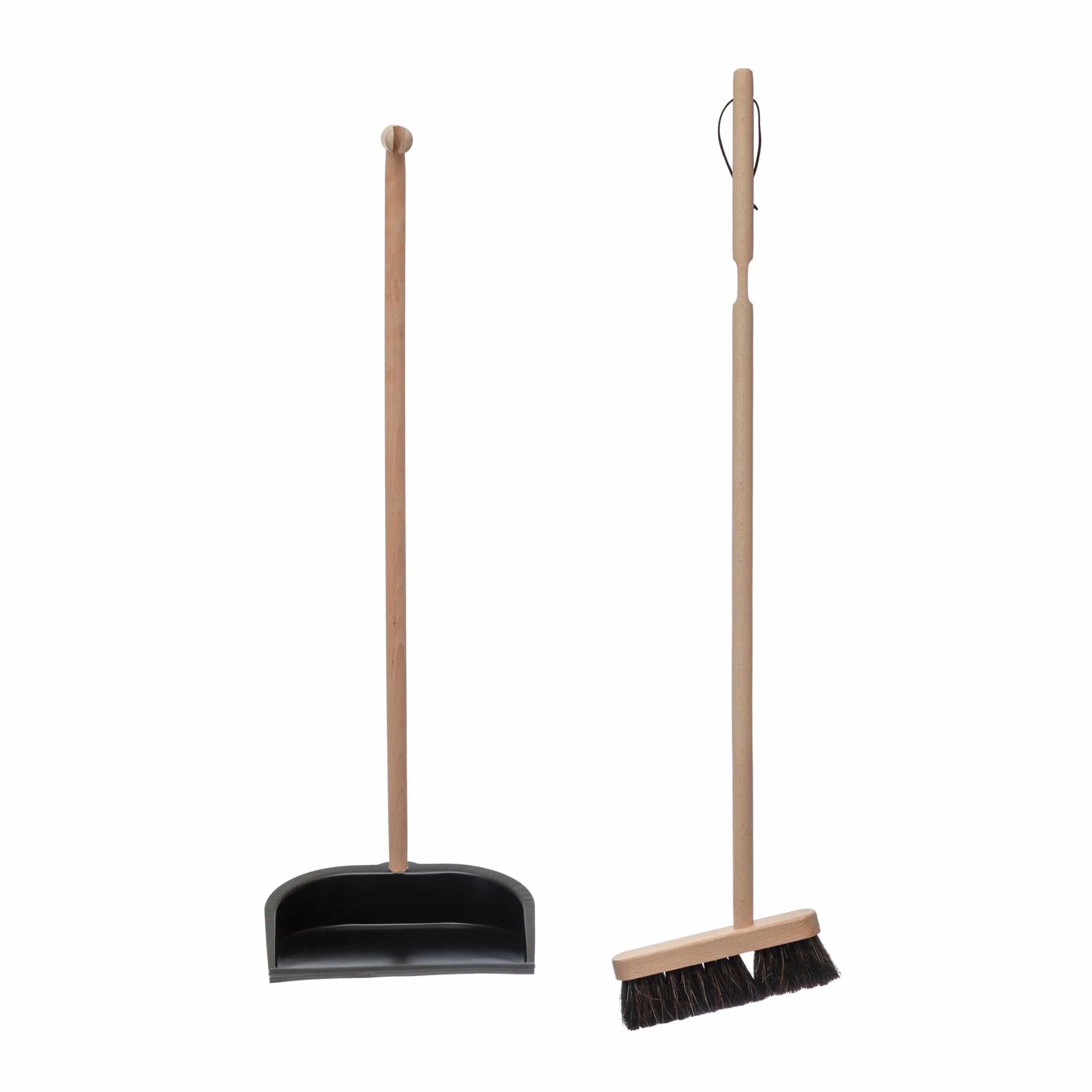 Creative Co-op Creative Co-op Beech Wood Broom & Metal Dustpan Set - Little Miss Muffin Children & Home