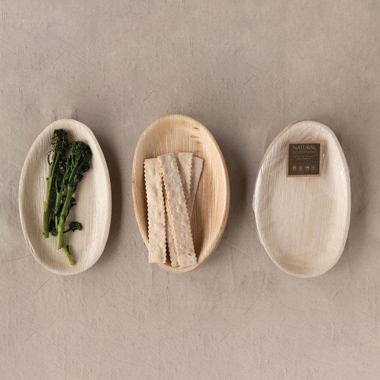 Creative Co-Op Creative Co-op Areca Palm Salad Plate Set - Little Miss Muffin Children & Home