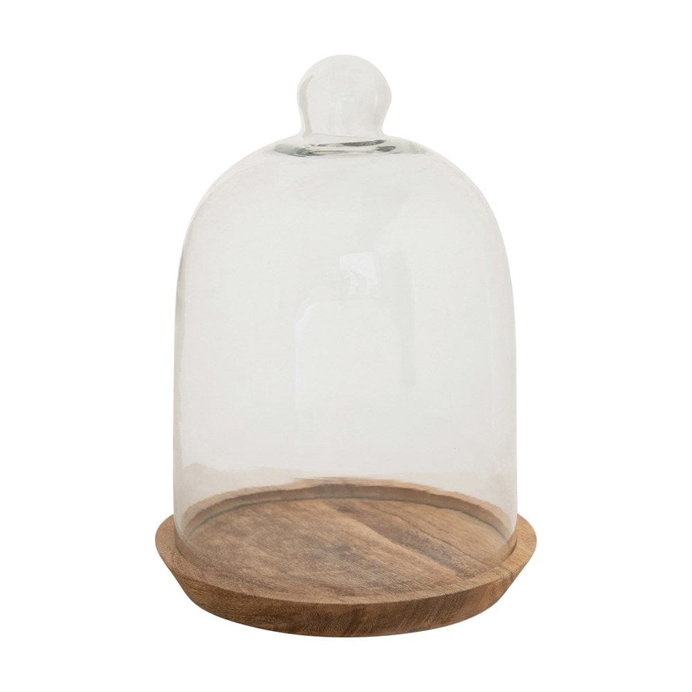 Creative Co-Op Creative Co-op Glass Coche with Mango Wood Base - Little Miss Muffin Children & Home