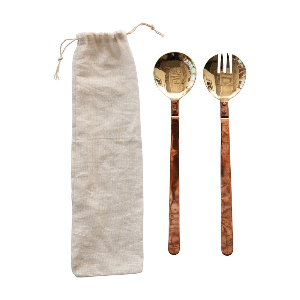 Creative Co-Op Creative Co-op Copper & Brass Salad Servers - Little Miss Muffin Children & Home