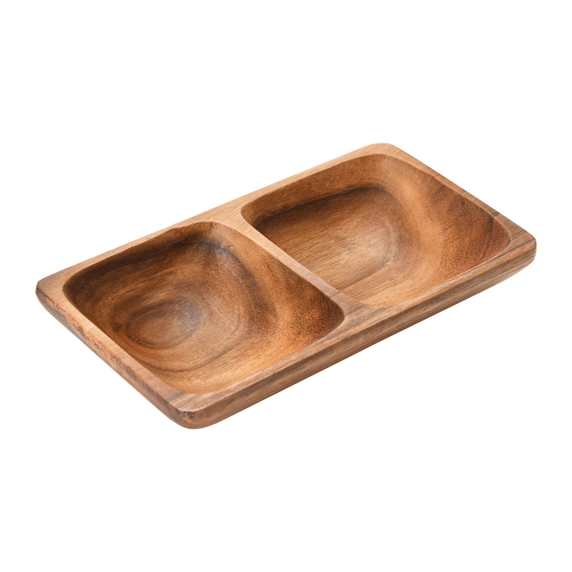 CCO - Creative Co-op Creative Co-op Acacia Wood Tray with 2 Sections - Little Miss Muffin Children & Home