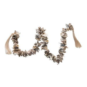 Creative Co-Op Creative Co-Op Oyster Shell Garland with Raffia Tassels - Little Miss Muffin Children & Home