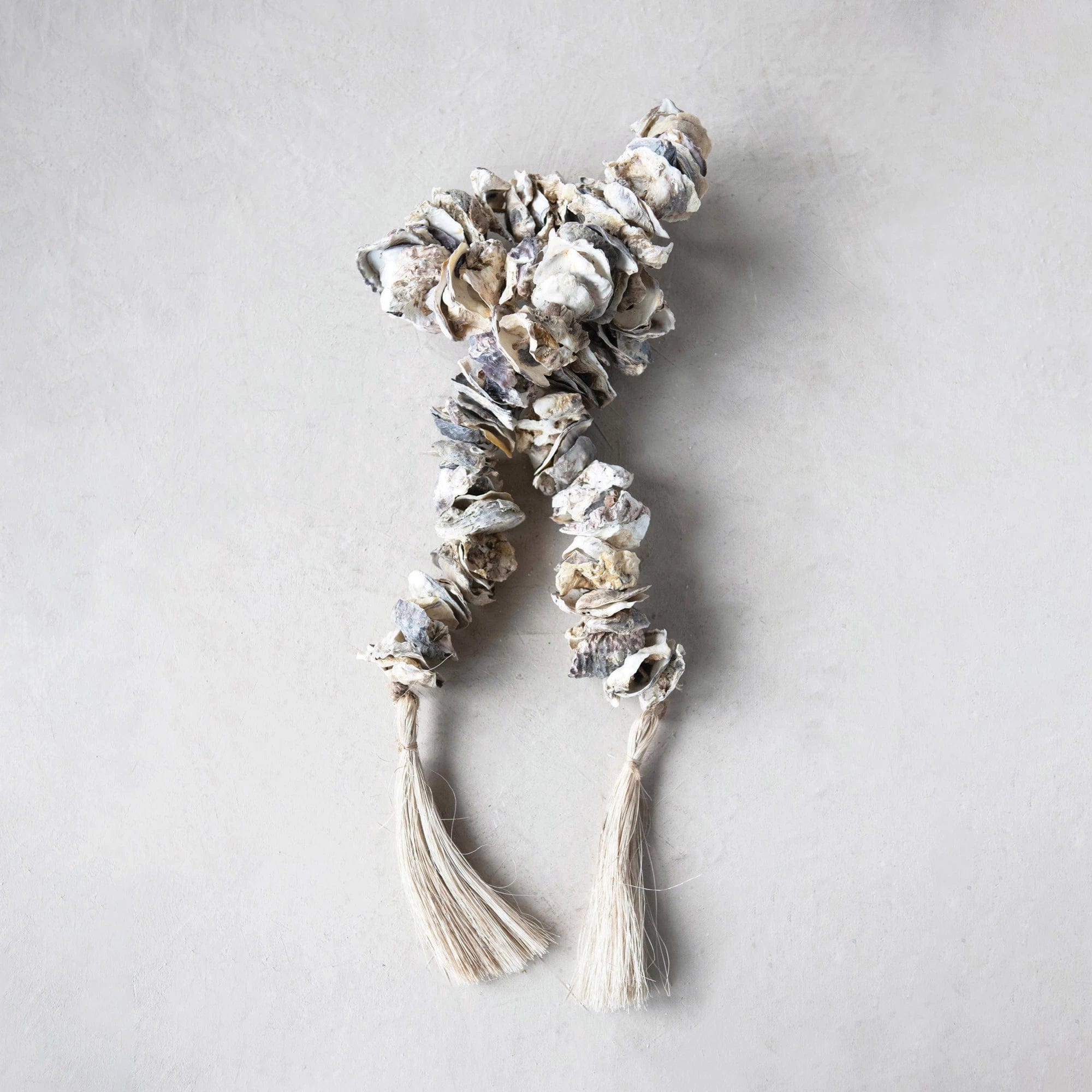Creative Co-Op Creative Co-Op Oyster Shell Garland with Raffia Tassels - Little Miss Muffin Children & Home